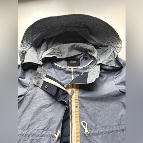 Scotch & Soda long  Jacket Womens Blue Full Zip Hood Nylon Troublemaker - Picture 5 of 12